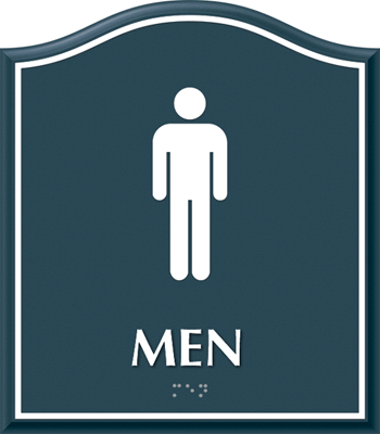 Men Restroom Sign With Women / Men Symbol & Border, SKU - SE-
