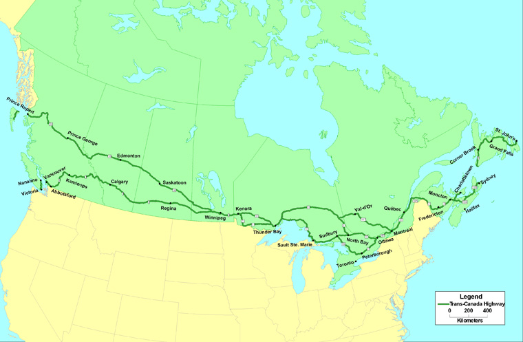 Trans-Canada Highway map - Transport Canada
