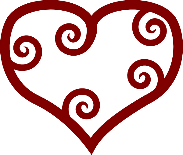 Valentine Red Maori Heart clip art Free Vector
