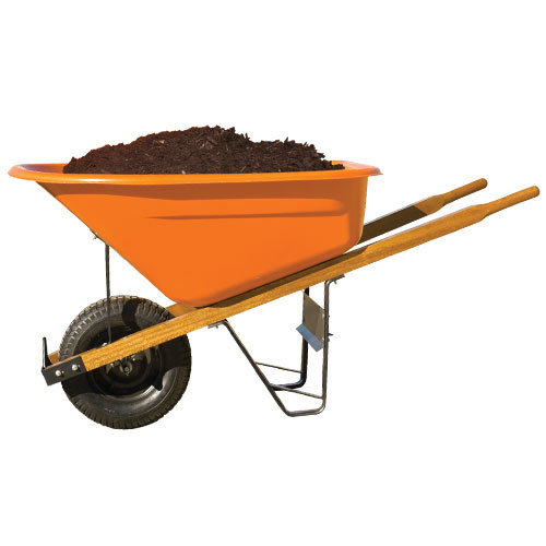 Leonard 8 cu. ft. Poly Tray Wheelbarrow, Pneumatic or Flat-Free ...
