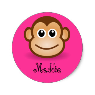 Happy Face Monkey Stickers, Happy Face Monkey Custom Sticker Designs