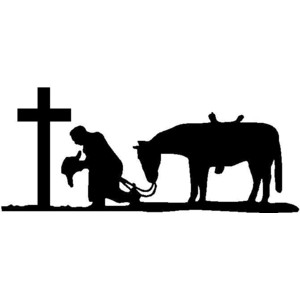 Kneeling at the cross clipart