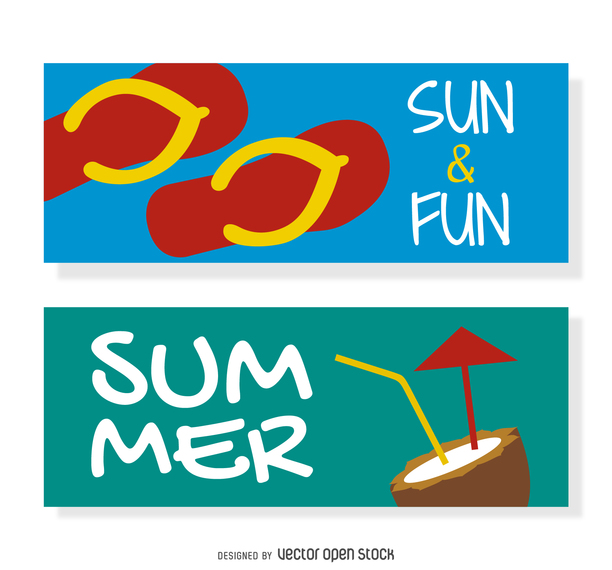 Summer beach banner set - Vector download