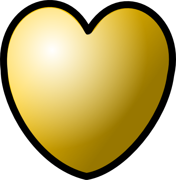Heart Gold Theme clip art Free Vector / 4Vector