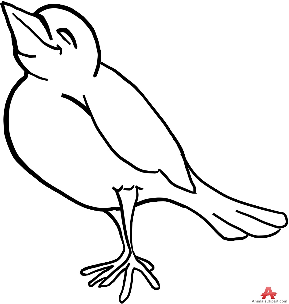 Big bird outline clipart