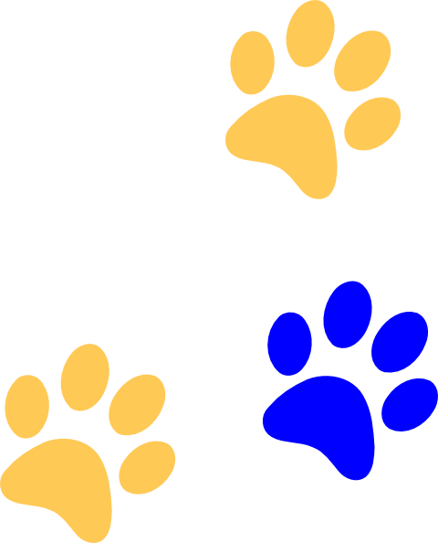 Yellow paw print clipart