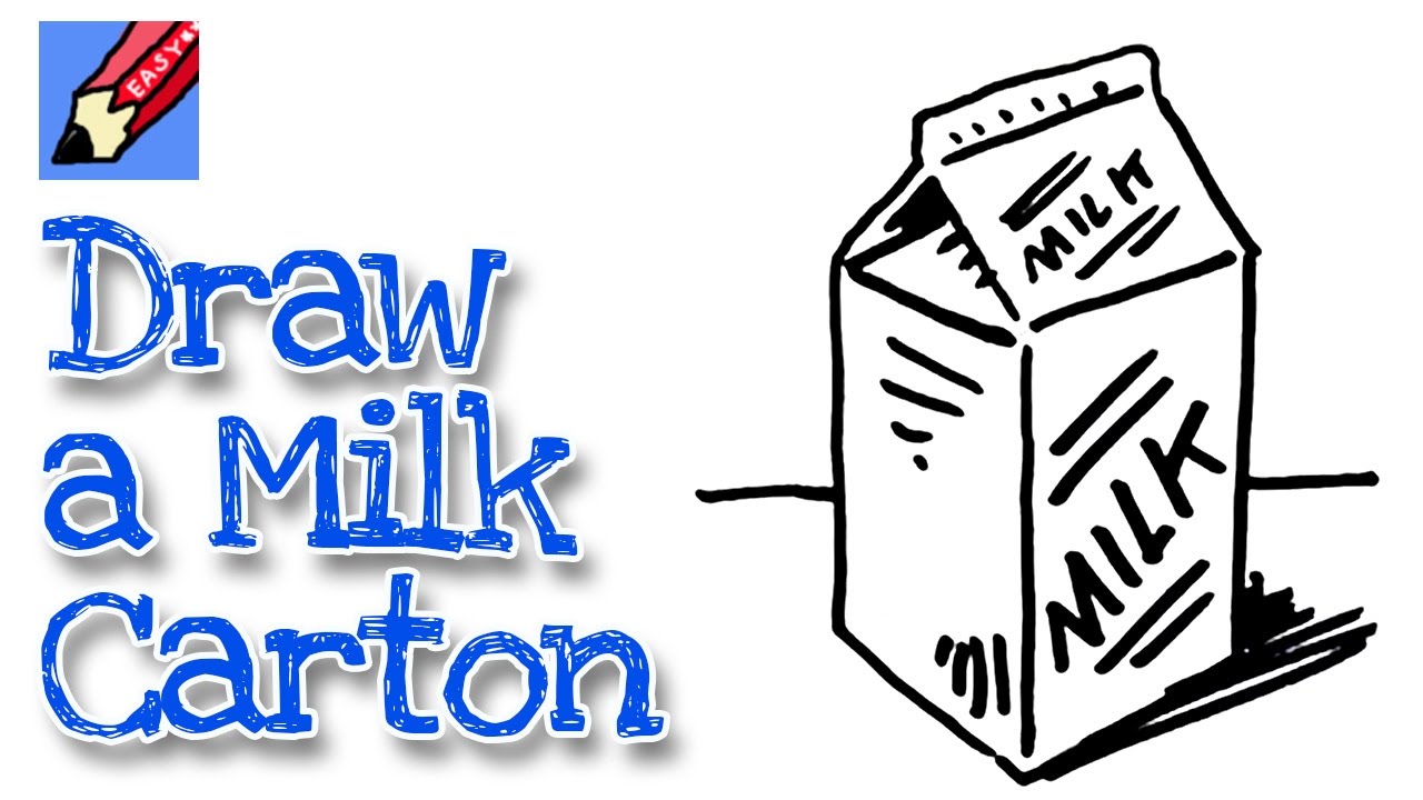 How to draw a milk carton real easy - for kids and beginners - YouTube
