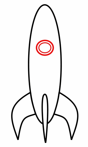 Drawing a cartoon rocket