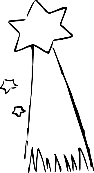 Shooting Star Clip Art Outline - Free Clipart Images