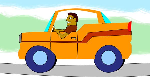 Car Driving On Road Clipart