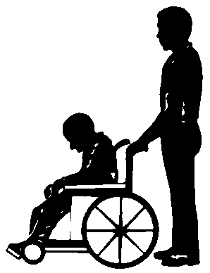 Helping disabled people clipart