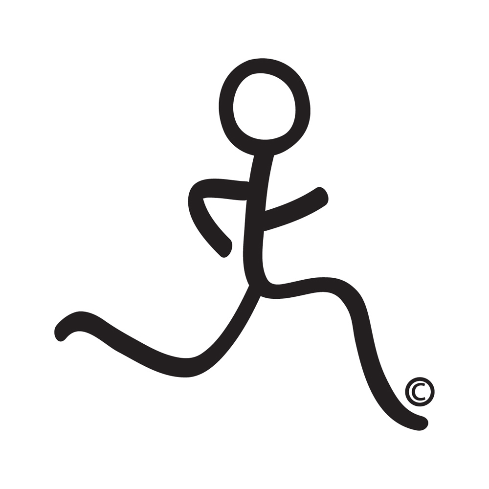 Stick people running clipart
