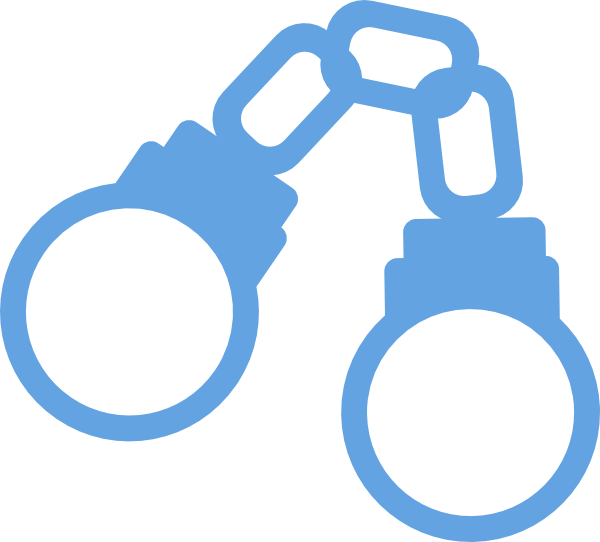 Handcuffs Light Blue Cartoon Closed Clip Art - vector ...