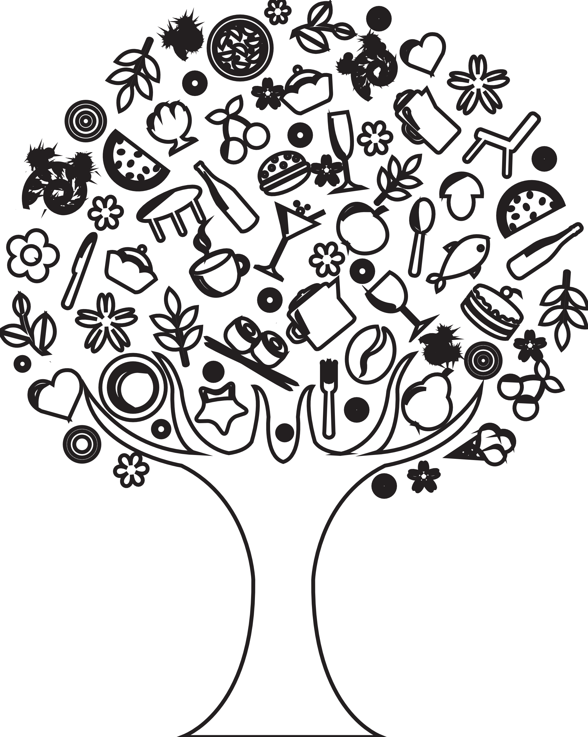 Black And White Tree Drawing