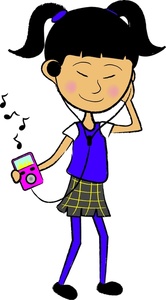 Listening to music clip art