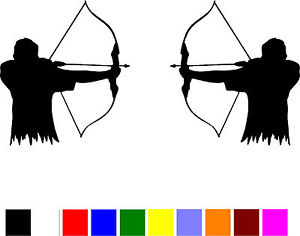 2 ARCHERY BOW BOWHUNTER car truck 1 LEFT 1 RIGHT vinyl silhouette ...