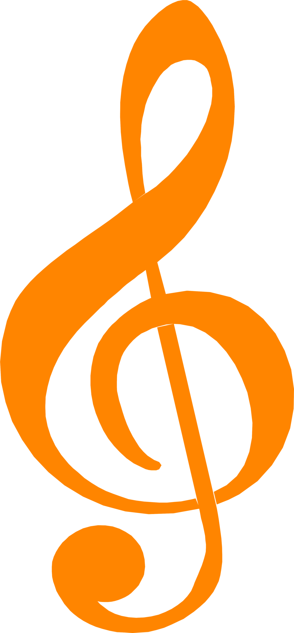 Treble Clef | Free Stock Photo | Illustration of an orange treble ...