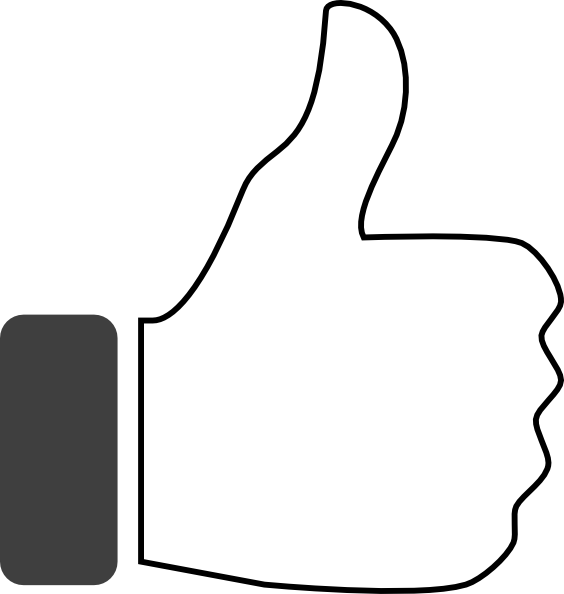 Black And White Thumbs Up Clip Art - vector clip art ...
