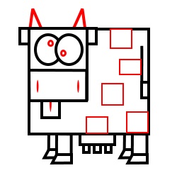 Drawing funny cartoon cows