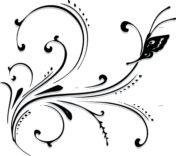 Butterfly Scroll clip art - vector clip art online, royalty free ...
