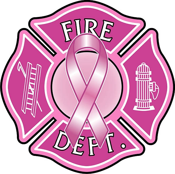 Fire Dept Pink Ribbon Maltese Cross Reflective Decal