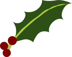 One Holly Leaf 3 Berries Clip Art - vector clip art ...