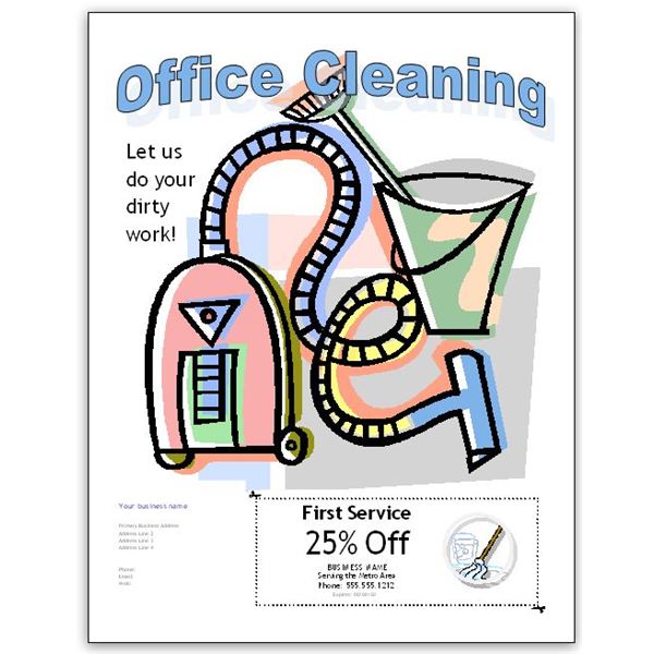 Free Office Cleaning Flyer Templates for Publisher and Word