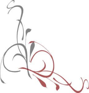 Grey And Red Floral Swirl clip art - vector clip art online ...