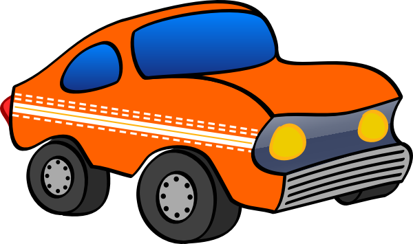 Orange Cartoon Car Clip Art - vector clip art online ...