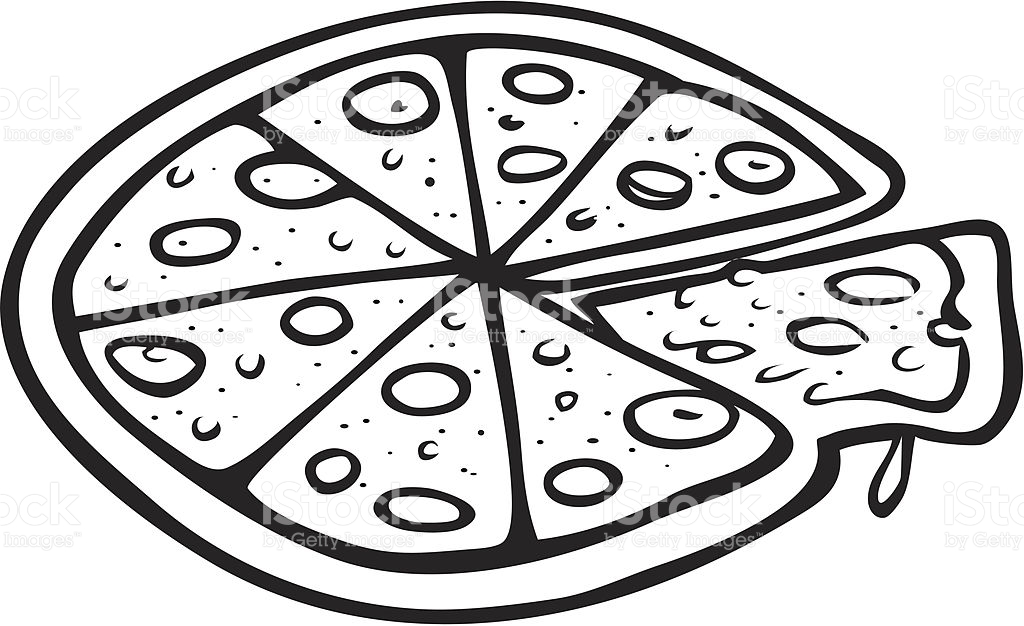 Pizza Outline stock vector art 134248540 | iStock