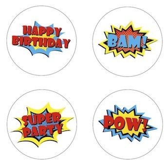 Amazon.com: Little Superhero Sayings Edible Cupcake Toppers ...