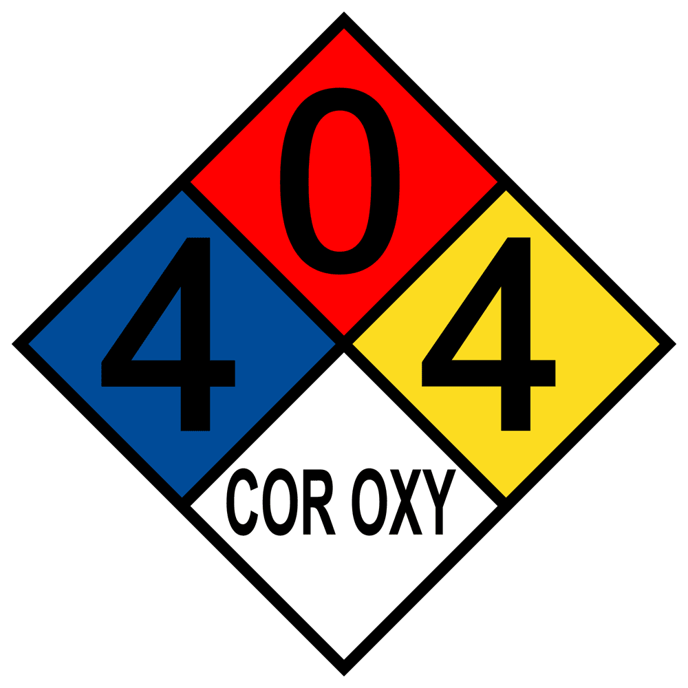 NFPA 704 4 0 4 Cor Oxy Sign NFPA-PRINTED-404COR-OXY NFPA Diamonds