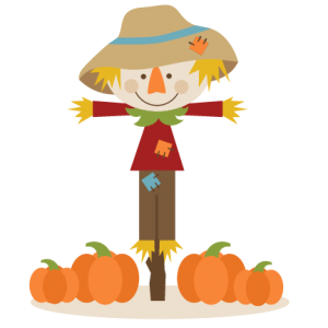 Cute toddler scarecrow clipart