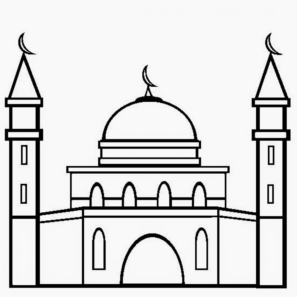 mewarnai gambar masjid sederhana | Search Results | Indonesian ...