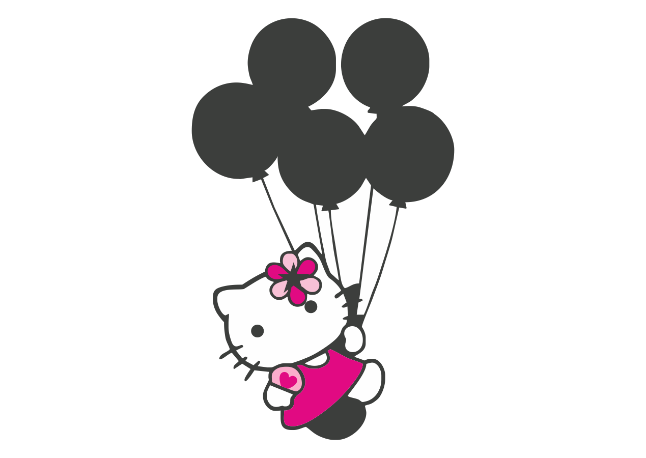 Hello kitty con globitos Logo Vector (Fictional Character)~ Format ...
