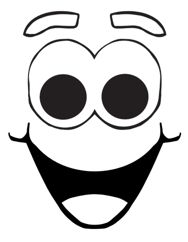 Vector drawing of smiling comic face | Public domain vectors