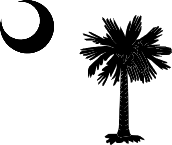 South Carolina State Flag Palmetto And Crescent Moon In Black Clip ...