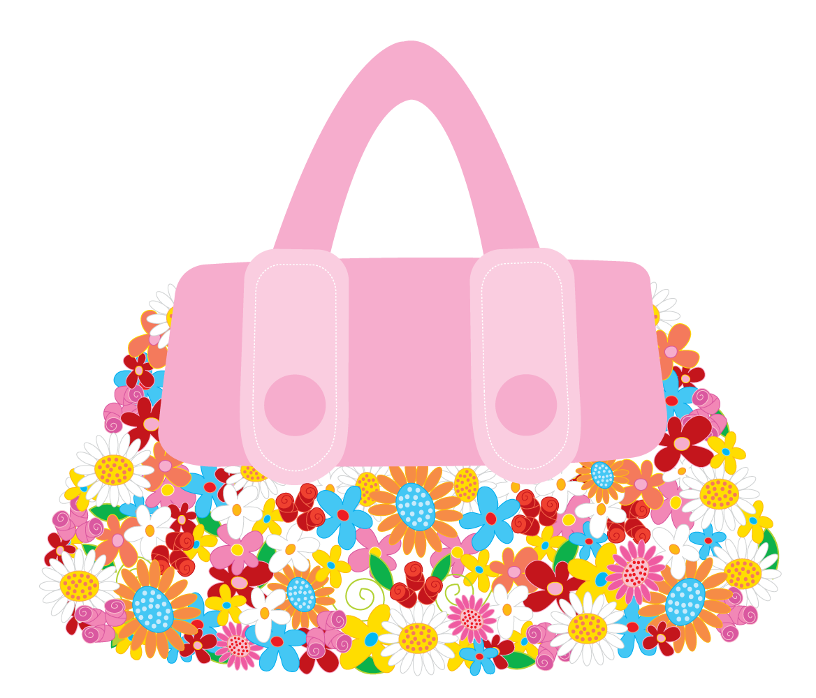 Vector bag flowers Free Vector