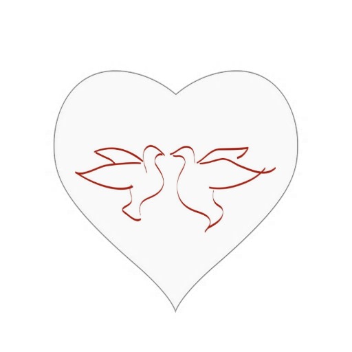 Mirror Image Doves Clipart Wedding Hearts Stickers from Zazzle.