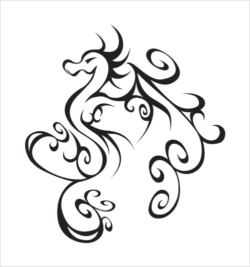 Simple Tribal Dragon Tattoo | Tattoos Design Ideas