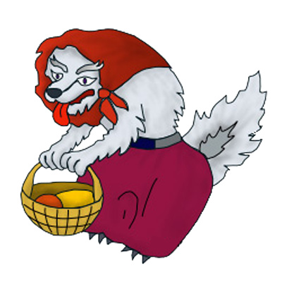 Cartoon Wolf Drawing in Little Red Riding Hood | Just Free Image ...