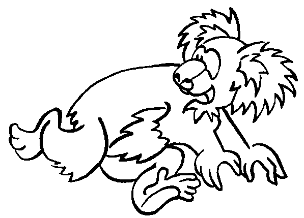 Koala outline picture for print and paint, raskraska