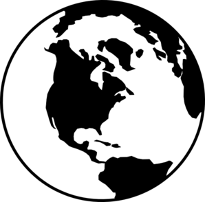 World Globe B&w clip art - vector clip art online, royalty free ...