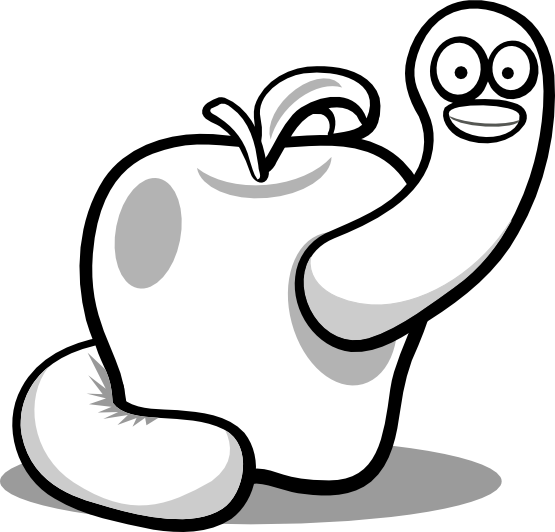 Clip Art: worm 13 black white line art tatoo ...