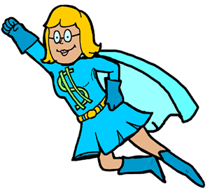 Superwoman with Cape and Dollar Sign