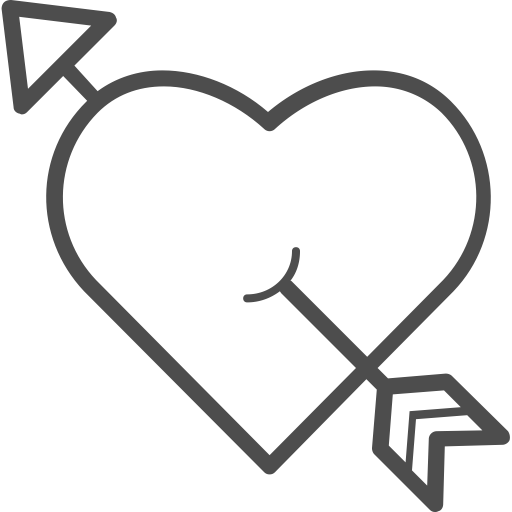 Collection of an arrow through heart icons free download