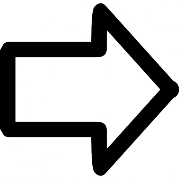 Arrow pointing to right hand drawn symbol Icons | Free Download