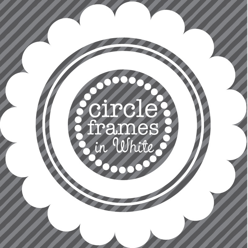 Digital Clip Art - Circle Frames in White