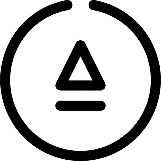 Triangle outline inside a circle button Icons | Free Download