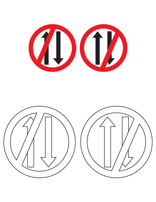 One way traffic sign coloring page | Download Free One way traffic ...
